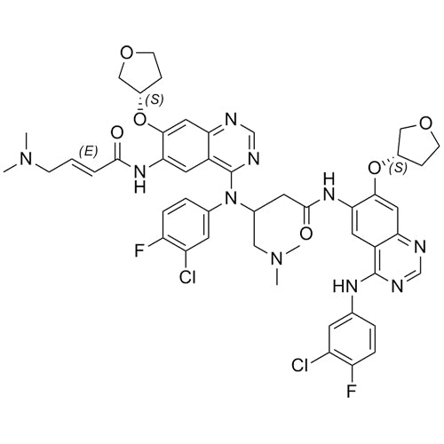 (E)-N-(4-((3-chloro-4-fluorophenyl)(4-((4-((3-chloro-4-fluorophenyl)amino)-7-(((S)-tetrahydrofuran-3-yl)oxy)quinazolin-6-yl)amino)-1-(dimethylamino)-4-oxobutan-2-yl)amino)-7-(((S)-tetrahydrofuran-3-yl)oxy)quinazolin-6-yl)-4-(dimethylamino)but-2-enamide