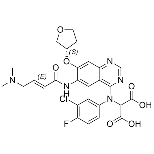(S,E)-2-((3-chloro-4-fluorophenyl)(6-(4-(dimethylamino)but-2-enamido)-7-((tetrahydrofuran-3-yl)oxy)quinazolin-4-yl)amino)malonic acid
