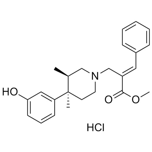 methyl 2-(((3R,4R)-4-(3-hydroxyphenyl)-3,4-dimethylpiperidin-1-yl)methyl)-3-phenylacrylate hydrochloride