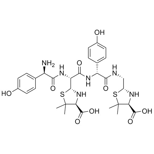 (2R,4S)-2-((R)-1-((R)-2-amino-2-(4-hydroxyphenyl)acetamido)-2-(((R)-2-((((2R,4S)-4-carboxy-5,5-dimethylthiazolidin-2-yl)methyl)amino)-1-(4-hydroxyphenyl)-2-oxoethyl)amino)-2-oxoethyl)-5,5-dimethylthiazolidine-4-carboxylic acid
