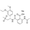 (S)-2-acetamido-6-((1-(3-ethoxy-4-methoxyphenyl)-2-(methylsulfonyl)ethyl)carbamoyl)benzoic acid, sodium salt
