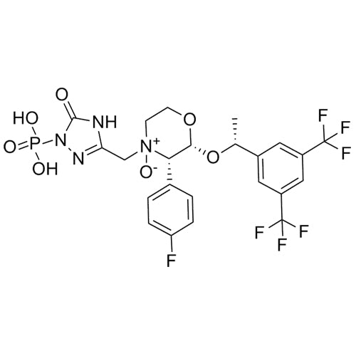 (2R,3S)-2-((R)-1-(3,5-bis(trifluoromethyl)phenyl)ethoxy)-3-(4-fluorophenyl)-4-((5-oxo-1-phosphono-4,5-dihydro-1H-1,2,4-triazol-3-yl)methyl)morpholine 4-oxide