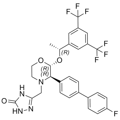 3-(((2R,3R)-2-((R)-1-(3,5-bis(trifluoromethyl)phenyl)ethoxy)-3-(4'-fluoro-[1,1'-biphenyl]-4-yl)morpholino)methyl)-1H-1,2,4-triazol-5(4H)-one