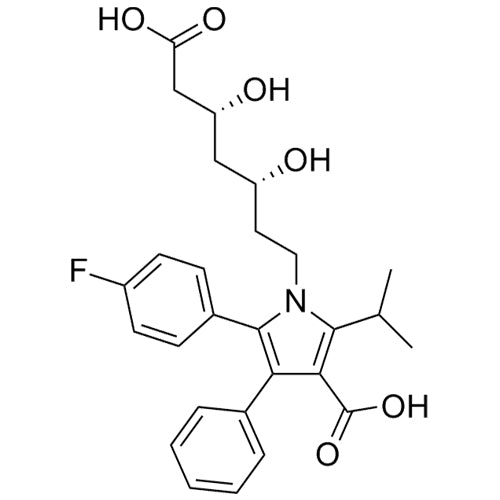 1-((3R,5R)-6-carboxy-3,5-dihydroxyhexyl)-5-(4-fluorophenyl)-2-isopropyl-4-phenyl-1H-pyrrole-3-carboxylic acid