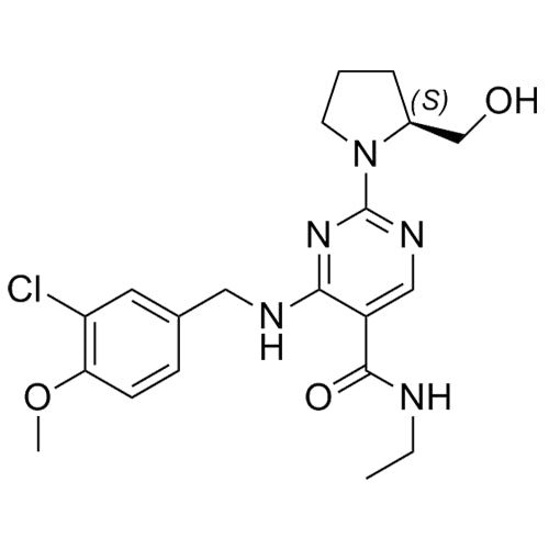 (S)-4-((3-chloro-4-methoxybenzyl)amino)-N-ethyl-2-(2-(hydroxymethyl)pyrrolidin-1-yl)pyrimidine-5-carboxamide