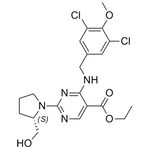 (S)-ethyl 4-((3,5-dichloro-4-methoxybenzyl)amino)-2-(2-(hydroxymethyl)pyrrolidin-1-yl)pyrimidine-5-carboxylate