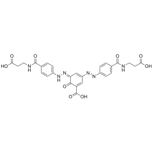 (Z)-3-((E)-(4-((2-carboxyethyl)carbamoyl)phenyl)diazenyl)-5-(2-(4-((2-carboxyethyl)carbamoyl)phenyl)hydrazono)-6-oxocyclohexa-1,3-dienecarboxylic acid