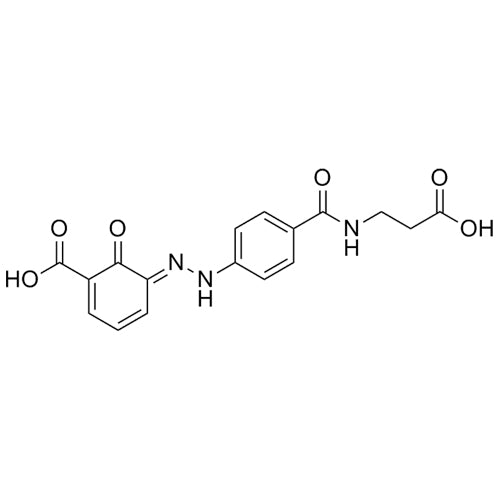 (E)-5-(2-(4-((2-carboxyethyl)carbamoyl)phenyl)hydrazono)-6-oxocyclohexa-1,3-dienecarboxylic acid