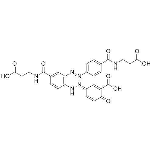 (E)-3-(2-(4-((2-carboxyethyl)carbamoyl)-2-((E)-(4-((2-carboxyethyl)carbamoyl)phenyl)diazenyl)phenyl)hydrazono)-6-oxocyclohexa-1,4-dienecarboxylic acid