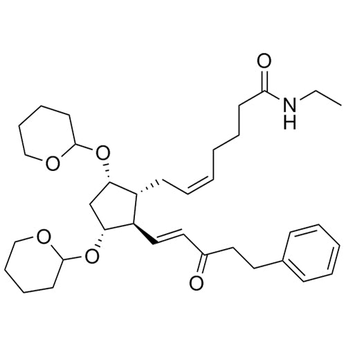 (Z)-N-ethyl-7-((1R,2R,3R,5S)-2-((E)-3-oxo-5-phenylpent-1-en-1-yl)-3,5-bis((tetrahydro-2H-pyran-2-yl)oxy)cyclopentyl)hept-5-enamide