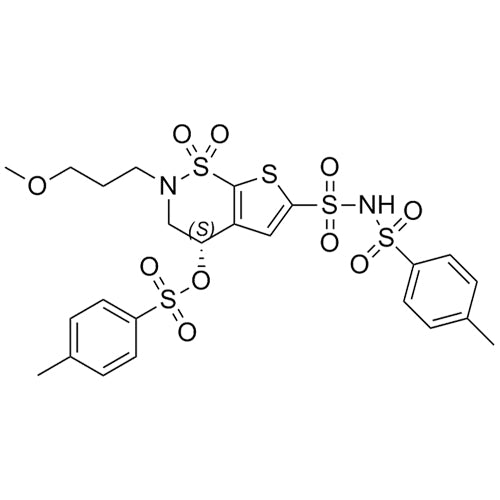 (S)-2-(3-methoxypropyl)-1,1-dioxido-6-(N-tosylsulfamoyl)-3,4-dihydro-2H-thieno[3,2-e][1,2]thiazin-4-yl 4-methylbenzenesulfonate