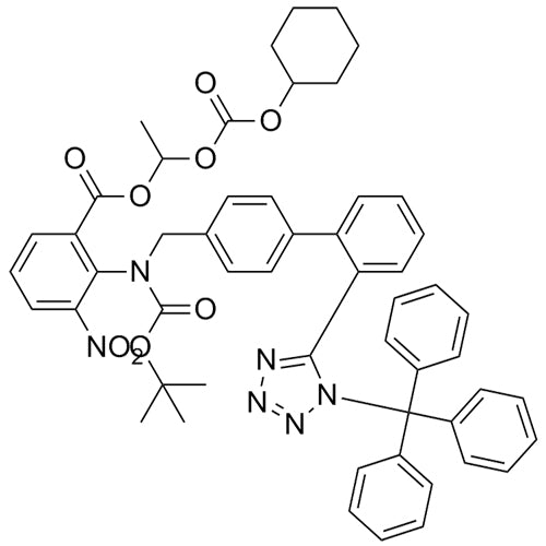 1-(((cyclohexyloxy)carbonyl)oxy)ethyl 2-((tert-butoxycarbonyl)((2'-(1-trityl-1H-tetrazol-5-yl)-[1,1'-biphenyl]-4-yl)methyl)amino)-3-nitrobenzoate