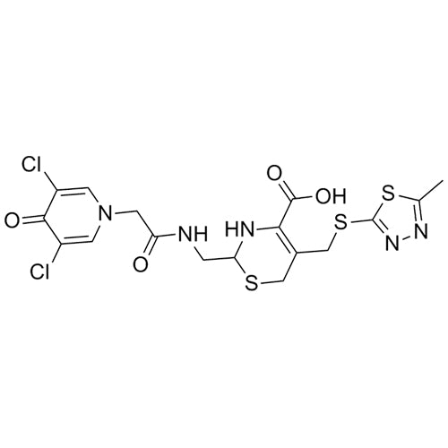 2-((2-(3,5-dichloro-4-oxopyridin-1(4H)-yl)acetamido)methyl)-5-(((5-methyl-1,3,4-thiadiazol-2-yl)thio)methyl)-3,6-dihydro-2H-1,3-thiazine-4-carboxylic acid