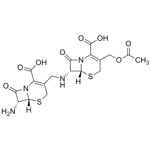 (6R,7R)-3-(acetoxymethyl)-7-((((6R,7R)-7-amino-2-carboxy-8-oxo-5-thia-1-azabicyclo[4.2.0]oct-2-en-3-yl)methyl)amino)-8-oxo-5-thia-1-azabicyclo[4.2.0]oct-2-ene-2-carboxylic acid