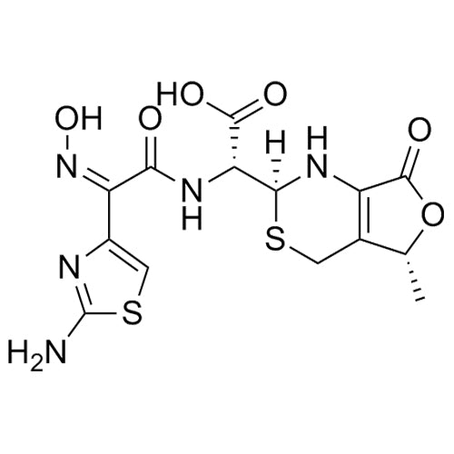 (R)-2-((Z)-2-(2-aminothiazol-4-yl)-2-(hydroxyimino)acetamido)-2-((2S,5R)-5-methyl-7-oxo-2,4,5,7-tetrahydro-1H-furo[3,4-d][1,3]thiazin-2-yl)acetic acid