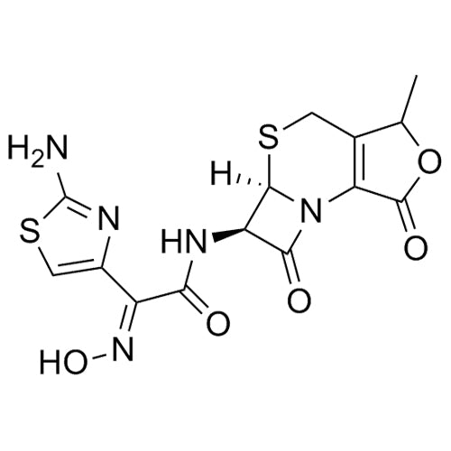 (E)-2-(2-aminothiazol-4-yl)-2-(hydroxyimino)-N-((5aR,6R)-3-methyl-1,7-dioxo-1,3,4,5a,6,7-hexahydroazeto[2,1-b]furo[3,4-d][1,3]thiazin-6-yl)acetamide