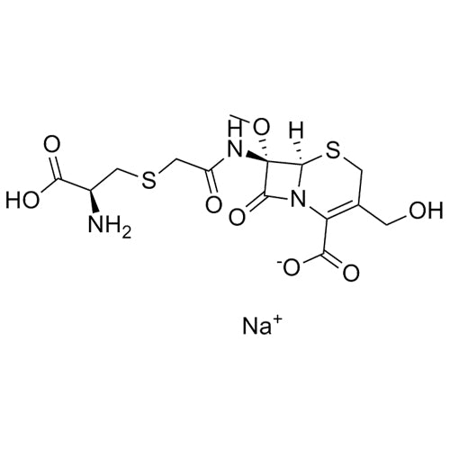 sodium (6R,7S)-7-(2-(((S)-2-amino-2-carboxyethyl)thio)acetamido)-3-(hydroxymethyl)-7-methoxy-8-oxo-5-thia-1-azabicyclo[4.2.0]oct-2-ene-2-carboxylate
