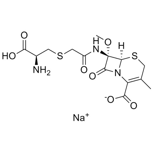 sodium (6R,7S)-7-(2-(((S)-2-amino-2-carboxyethyl)thio)acetamido)-7-methoxy-3-methyl-8-oxo-5-thia-1-azabicyclo[4.2.0]oct-2-ene-2-carboxylate