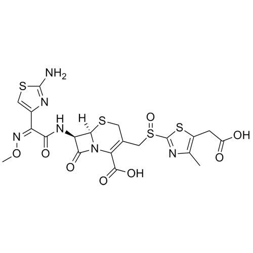 (6R,7R)-7-((Z)-2-(2-aminothiazol-4-yl)-2-(methoxyimino)acetamido)-3-(((5-(carboxymethyl)-4-methylthiazol-2-yl)sulfinyl)methyl)-8-oxo-5-thia-1-azabicyclo[4.2.0]oct-2-ene-2-carboxylic acid