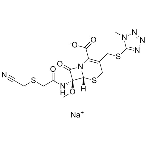 sodium (6R,7S)-7-(2-((cyanomethyl)thio)acetamido)-7-methoxy-3-(((1-methyl-1H-tetrazol-5-yl)thio)methyl)-8-oxo-5-thia-1-azabicyclo[4.2.0]oct-2-ene-2-carboxylate
