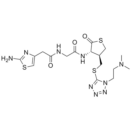 2-(2-aminothiazol-4-yl)-N-(2-(((3S,4R)-4-(((1-(2-(dimethylamino)ethyl)-1H-tetrazol-5-yl)thio)methyl)-2-oxotetrahydrothiophen-3-yl)amino)-2-oxoethyl)acetamide