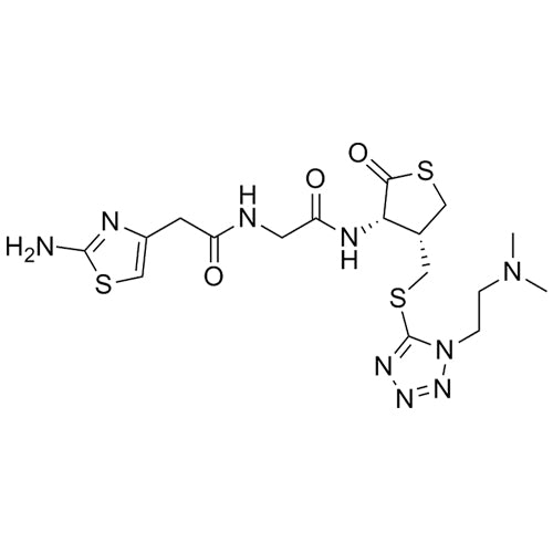 2-(2-aminothiazol-4-yl)-N-(2-(((3S,4S)-4-(((1-(2-(dimethylamino)ethyl)-1H-tetrazol-5-yl)thio)methyl)-2-oxotetrahydrothiophen-3-yl)amino)-2-oxoethyl)acetamide