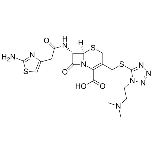 (6R,7S)-7-(2-(2-aminothiazol-4-yl)acetamido)-3-(((1-(2-(dimethylamino)ethyl)-1H-tetrazol-5-yl)thio)methyl)-8-oxo-5-thia-1-azabicyclo[4.2.0]oct-2-ene-2-carboxylic acid