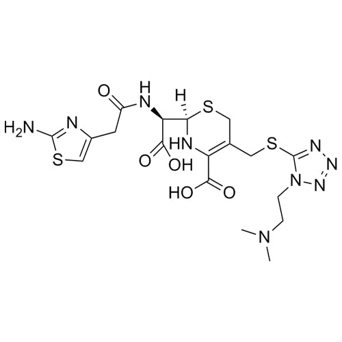 (R)-2-((R)-(2-(2-aminothiazol-4-yl)acetamido)(carboxy)methyl)-5-(((1-(2-(dimethylamino)ethyl)-1H-tetrazol-5-yl)thio)methyl)-3,6-dihydro-2H-1,3-thiazine-4-carboxylic acid