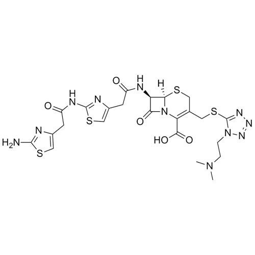 (6R,7R)-7-(2-(2-(2-(2-aminothiazol-4-yl)acetamido)thiazol-4-yl)acetamido)-3-(((1-(2-(dimethylamino)ethyl)-1H-tetrazol-5-yl)thio)methyl)-8-oxo-5-thia-1-azabicyclo[4.2.0]oct-2-ene-2-carboxylic acid