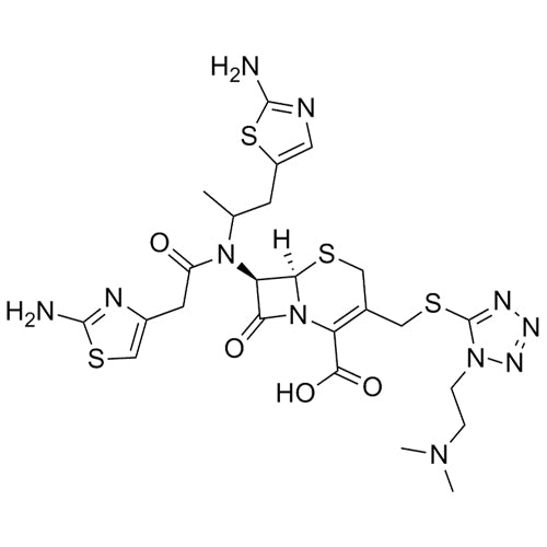 (6R,7R)-7-(2-(2-aminothiazol-4-yl)-N-(1-(2-aminothiazol-5-yl)propan-2-yl)acetamido)-3-(((1-(2-(dimethylamino)ethyl)-1H-tetrazol-5-yl)thio)methyl)-8-oxo-5-thia-1-azabicyclo[4.2.0]oct-2-ene-2-carboxylic acid
