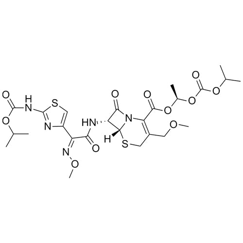 (6R,7R)-(R)-1-((isopropoxycarbonyl)oxy)ethyl 7-((Z)-2-(2-((isopropoxycarbonyl)amino)thiazol-4-yl)-2-(methoxyimino)acetamido)-3-(methoxymethyl)-8-oxo-5-thia-1-azabicyclo[4.2.0]oct-2-ene-2-carboxylate