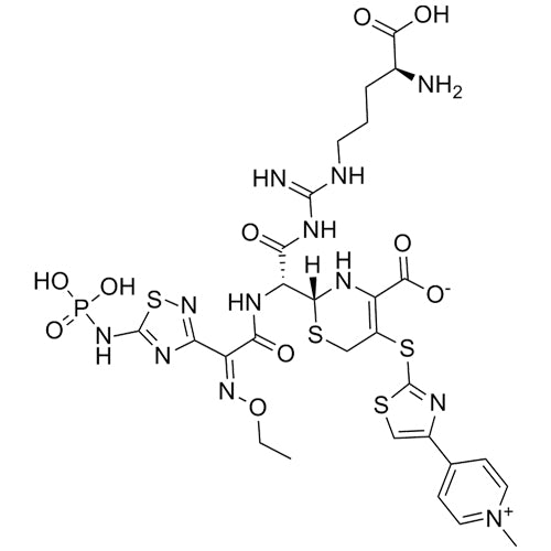 (R)-2-((8R,16S,Z)-16-amino-16-carboxy-11-imino-6,9-dioxo-5-(5-(phosphonoamino)-1,2,4-thiadiazol-3-yl)-3-oxa-4,7,10,12-tetraazahexadec-4-en-8-yl)-5-((4-(1-methylpyridin-1-ium-4-yl)thiazol-2-yl)thio)-3,6-dihydro-2H-1,3-thiazine-4-carboxylate