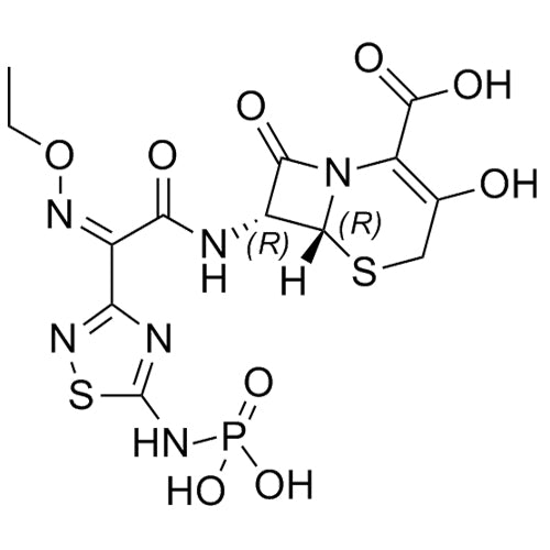(6R,7R)-7-((Z)-2-(ethoxyimino)-2-(5-(phosphonoamino)-1,2,4-thiadiazol-3-yl)acetamido)-3-hydroxy-8-oxo-5-thia-1-azabicyclo[4.2.0]oct-2-ene-2-carboxylic acid