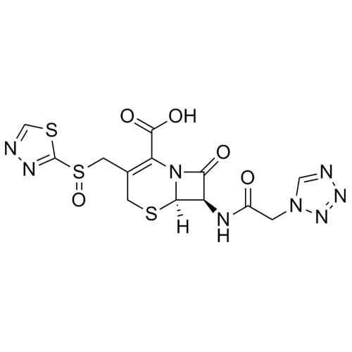 (6R,7R)-3-(((1,3,4-thiadiazol-2-yl)sulfinyl)methyl)-7-(2-(1H-tetrazol-1-yl)acetamido)-8-oxo-5-thia-1-azabicyclo[4.2.0]oct-2-ene-2-carboxylic acid