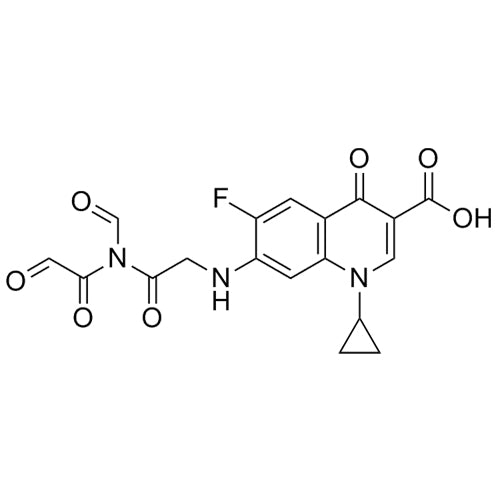 1-cyclopropyl-6-fluoro-7-((2-(N-formyl-2-oxoacetamido)-2-oxoethyl)amino)-4-oxo-1,4-dihydroquinoline-3-carboxylic acid