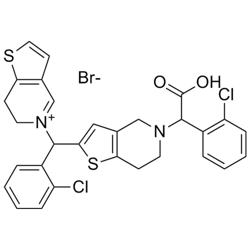 5-((5-(carboxy(2-chlorophenyl)methyl)-4,5,6,7-tetrahydrothieno[3,2-c]pyridin-2-yl)(2-chlorophenyl)methyl)-6,7-dihydrothieno[3,2-c]pyridin-5-ium bromide