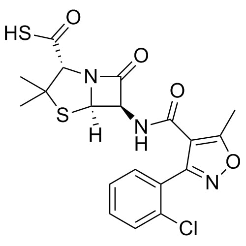 (2R,5R,6R)-6-(3-(2-chlorophenyl)-5-methylisoxazole-4-carboxamido)-3,3-dimethyl-7-oxo-4-thia-1-azabicyclo[3.2.0]heptane-2-carbothioic S-acid