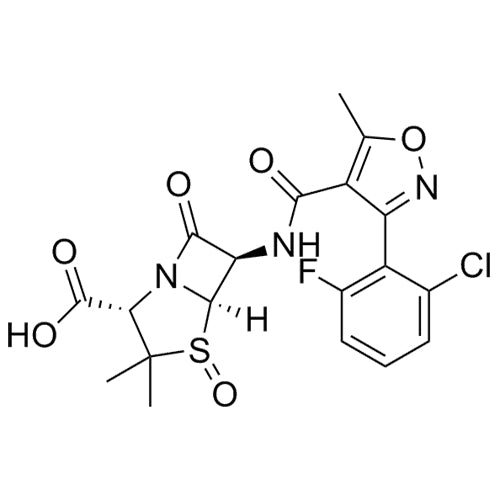 (2S,5R,6R)-6-(3-(2-chloro-6-fluorophenyl)-5-methylisoxazole-4-carboxamido)-3,3-dimethyl-7-oxo-4-thia-1-azabicyclo[3.2.0]heptane-2-carboxylic acid 4-oxide