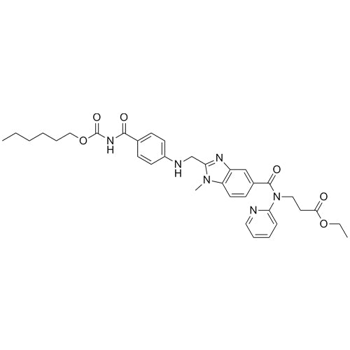 ethyl 3-(2-(((4-(((hexyloxy)carbonyl)carbamoyl)phenyl)amino)methyl)-1-methyl-N-(pyridin-2-yl)-1H-benzo[d]imidazole-5-carboxamido)propanoate