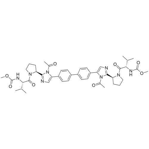 dimethyl ((2S,2'S)-((2S,2'S)-2,2'-(5,5'-([1,1'-biphenyl]-4,4'-diyl)bis(1-acetyl-1H-imidazole-5,2-diyl))bis(pyrrolidine-2,1-diyl))bis(3-methyl-1-oxobutane-2,1-diyl))dicarbamate
