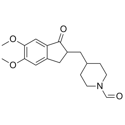 4-((5,6-dimethoxy-1-oxo-2,3-dihydro-1H-inden-2-yl)methyl)piperidine-1-carbaldehyde