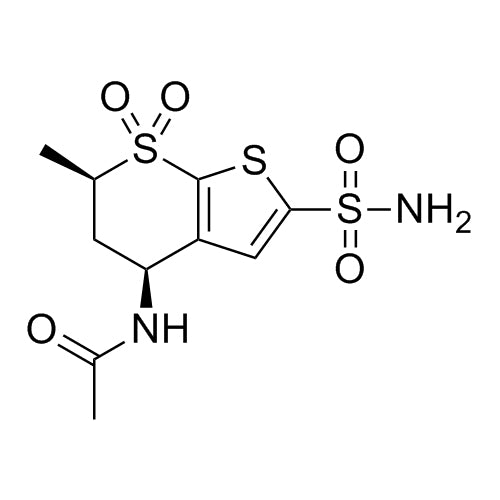 N-((4S,6R)-6-methyl-7,7-dioxido-2-sulfamoyl-5,6-dihydro-4H-thieno[2,3-b]thiopyran-4-yl)acetamide