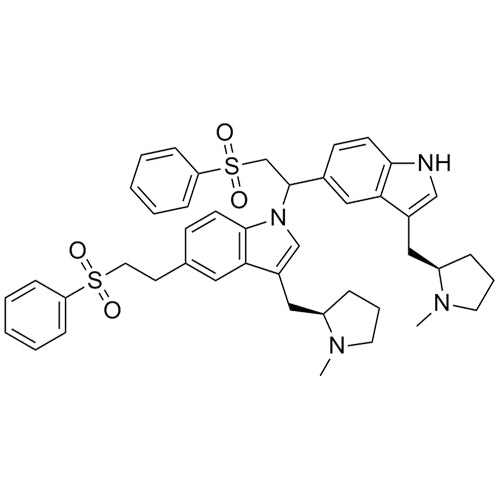 3-(((R)-1-methylpyrrolidin-2-yl)methyl)-1-(1-(3-(((R)-1-methylpyrrolidin-2-yl)methyl)-1H-indol-5-yl)-2-(phenylsulfonyl)ethyl)-5-(2-(phenylsulfonyl)ethyl)-1H-indole