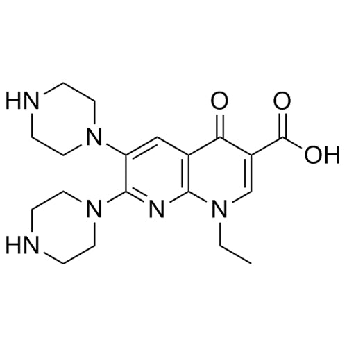 1-ethyl-4-oxo-6,7-di(piperazin-1-yl)-1,4-dihydro-1,8-naphthyridine-3-carboxylic acid