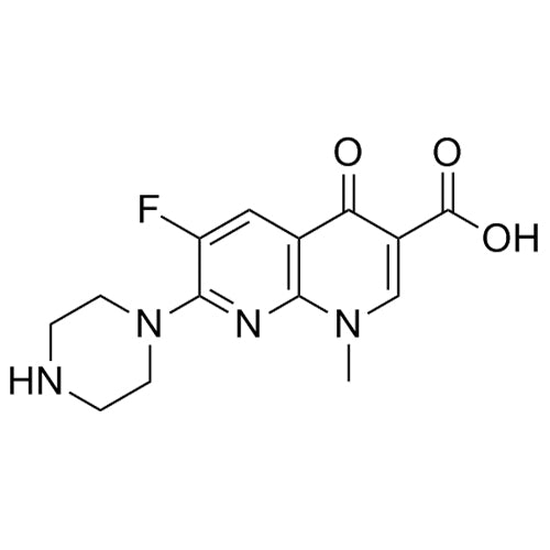 6-fluoro-1-methyl-4-oxo-7-(piperazin-1-yl)-1,4-dihydro-1,8-naphthyridine-3-carboxylic acid