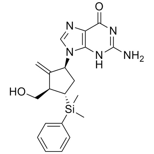 2-amino-9-((1S,3R,4S)-4-(dimethyl(phenyl)silyl)-3-(hydroxymethyl)-2-methylenecyclopentyl)-3H-purin-6(9H)-one