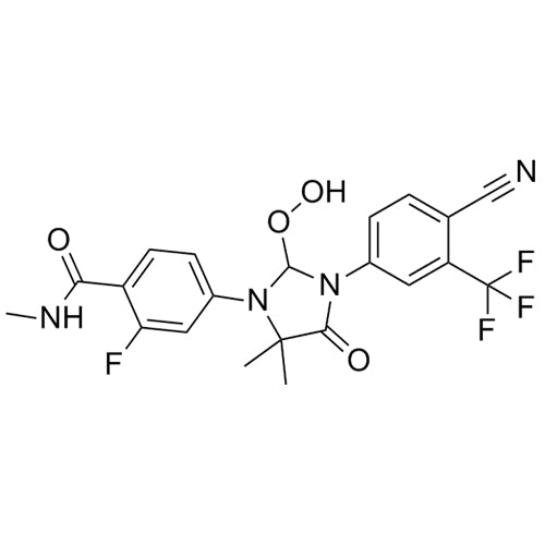 4-(3-(4-cyano-3-(trifluoromethyl)phenyl)-2-hydroperoxy-5,5-dimethyl-4-oxoimidazolidin-1-yl)-2-fluoro-N-methylbenzamide