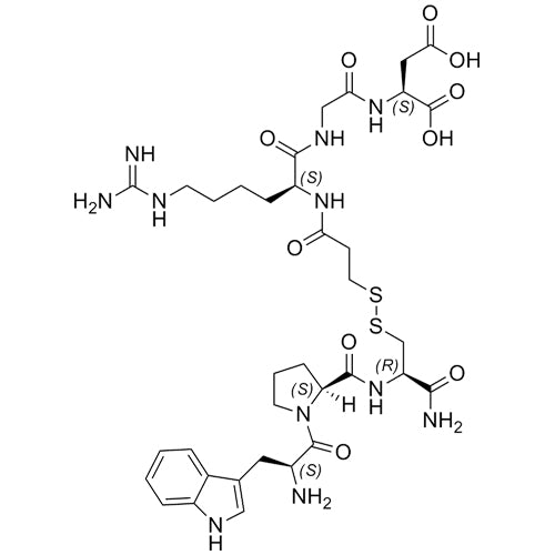 (S)-2-((3R,11S)-1-((S)-1-((S)-2-amino-3-(1H-indol-3-yl)propanoyl)pyrrolidin-2-yl)-3-carbamoyl-11-(4-guanidinobutyl)-1,9,12-trioxo-5,6-dithia-2,10,13-triazapentadecanamido)succinic acid
