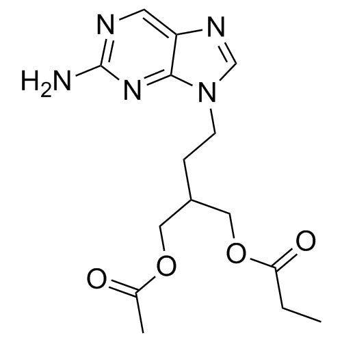 2-(acetoxymethyl)-4-(2-amino-9H-purin-9-yl)butyl propionate
