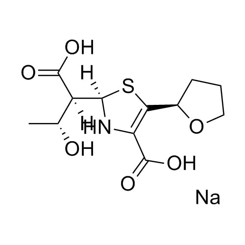 (R)-2-((1S,2R)-1-carboxy-2-hydroxypropyl)-5-((R)-tetrahydrofuran-2-yl)-2,3-dihydrothiazole-4-carboxylic acid, sodium salt
